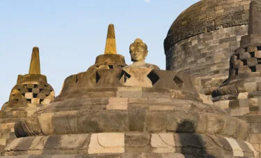 Borobudur Temple and Merapi’s Lava at Night